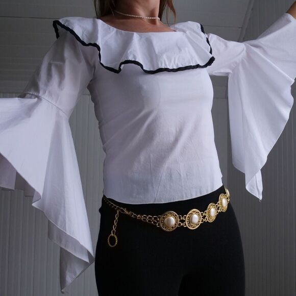 Vintage Harwill NY Faux Pearl Chain Belt - Picture 8 of 8